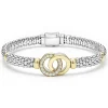 Outlet Two-Tone Interlocking Diamond Caviar Bracelet | 6Mm Diamonds