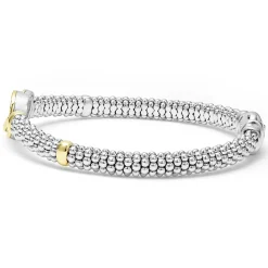 Outlet Two-Tone Interlocking Diamond Caviar Bracelet | 6Mm Diamonds