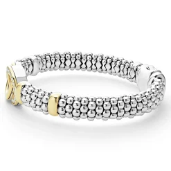 Best Two-Tone Interlocking Diamond Caviar Bracelet | 9Mm Two-Tone