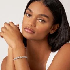 Flash Sale Two-Tone Knot Caviar Diamond Bracelet | 6Mm Two-Tone