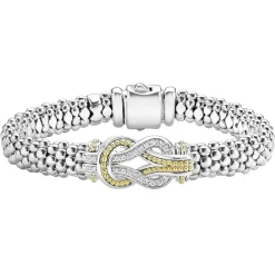 Store Two-Tone Knot Caviar Diamond Bracelet | 9Mm Diamonds