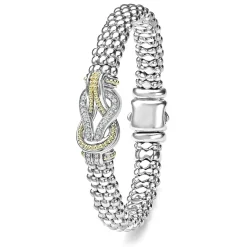 Store Two-Tone Knot Caviar Diamond Bracelet | 9Mm Diamonds