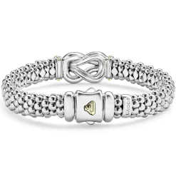 Clearance Two-Tone Knot Caviar Diamond Bracelet | 9Mm Two-Tone