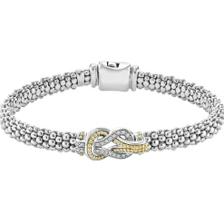 Sale Two-Tone Knot Caviar Diamond Bracelet | 6Mm Diamonds