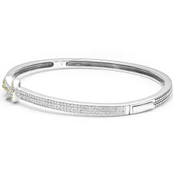 Sale Two-Tone Knot Diamond Cuff Bracelet Diamonds