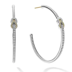 Outlet Two-Tone Knot Diamond Hoop Earring Two-Tone