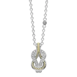 Best Two-Tone Knot Diamond Pendant Necklace Two-Tone