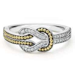 Store Two-Tone Knot Diamond Ring Diamonds