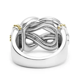 Online Two-Tone Knot Diamond Statement Ring Two-Tone