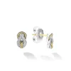 Discount Two-Tone Knot Diamond Stud Earrings Two-Tone
