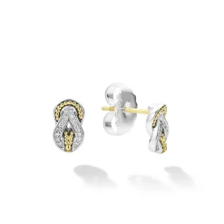 Outlet Two-Tone Knot Diamond Stud Earrings Diamonds