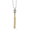 Online Two-Tone Knot Diamond Tassel Pendant Necklace Diamonds