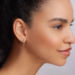 Discount Two-Tone Lightning Bolt Stud Earrings Two-Tone