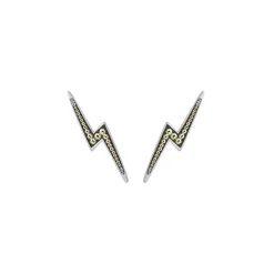 Best Two-Tone Lightning Bolt Stud Earrings Stud Earrings