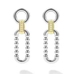 Hot Two-Tone Link Drop Earrings Two-Tone