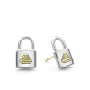 Best Sale Two-Tone Lock Crest Stud Earrings Two-Tone