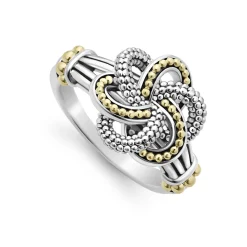 Outlet Two-Tone Love Knot Ring Statement Rings
