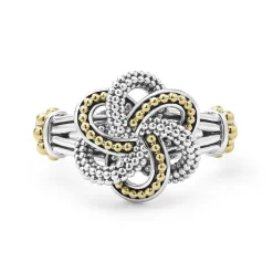 Outlet Two-Tone Love Knot Ring Statement Rings