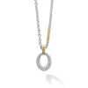 Outlet Two-Tone Oval Diamond Pendant Necklace Diamonds