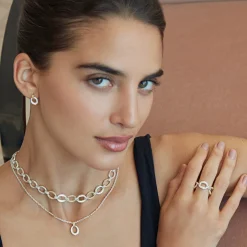 Outlet Two-Tone Oval Diamond Pendant Necklace Diamonds