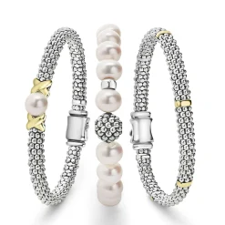 Best Two-Tone Pearl Bracelet Gift Set Two-Tone
