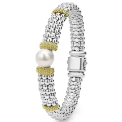 Cheap Two-Tone Pearl Caviar Bracelet | 9Mm Silver