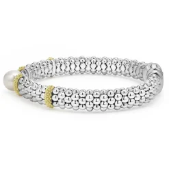 Cheap Two-Tone Pearl Caviar Bracelet | 9Mm Silver