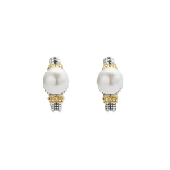 Cheap Two-Tone Pearl Huggie Earrings Huggie Earrings