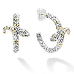 Shop Two-Tone Snake Hoop Earrings Hoop Earrings