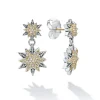 Discount Two-Tone Star Diamond Drop Earrings Two-Tone