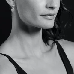 Discount Two-Tone Star Diamond Drop Earrings Two-Tone