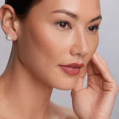 Hot Two-Tone Star Diamond Earrings Two-Tone