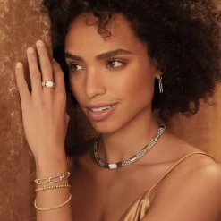 Fashion Two-Tone Station Diamond Necklace Two-Tone