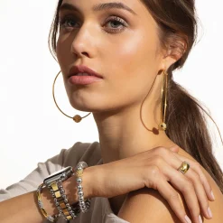 New Two-Tone Stretch Bead Bracelet Two-Tone