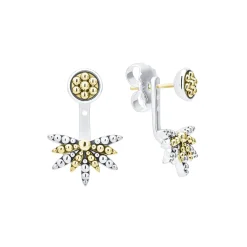 Sale Two-Tone Stud Earrings With Earring Jacket Two-Tone