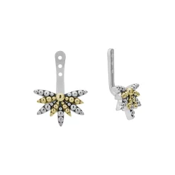 Best Two-Tone Stud Earrings With Earring Jacket Drop Earrings