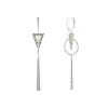 Outlet Two-Tone Triangle Circle Drop Earrings Two-Tone