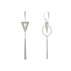 Outlet Two-Tone Triangle Circle Drop Earrings Two-Tone