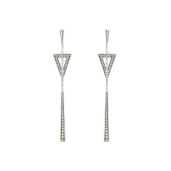 Outlet Two-Tone Triangle Circle Drop Earrings Two-Tone