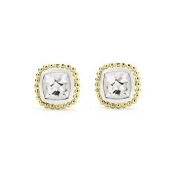 Discount Two-Tone White Topaz Stud Earrings Gemstones