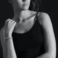 Online Two-Tone X Caviar Diamond Bracelet | 9Mm Two-Tone