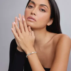 Hot Two-Tone X Pearl Caviar Bracelet | 6Mm Pearl