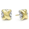 New Two-Tone X Stud Earrings Stud Earrings