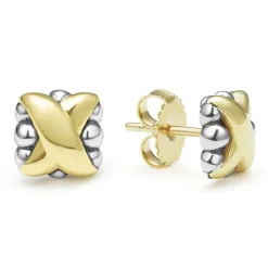 New Two-Tone X Stud Earrings Stud Earrings