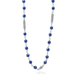 Best Sale Ultramarine Ceramic Beaded Necklace Silver