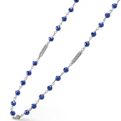 Best Sale Ultramarine Ceramic Beaded Necklace Silver