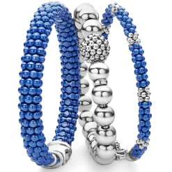 Sale Ultramarine Ceramic Caviar Bracelet Gift Set Silver