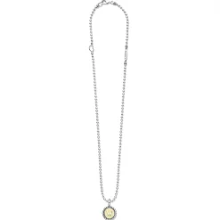 Outlet W Initial Charm Necklace Two-Tone