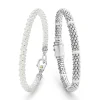 New White Ceramic Caviar Bracelet Gift Set Two-Tone