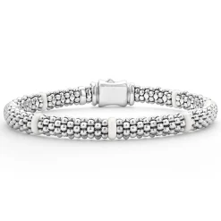 New White Ceramic Caviar Bracelet Gift Set Two-Tone